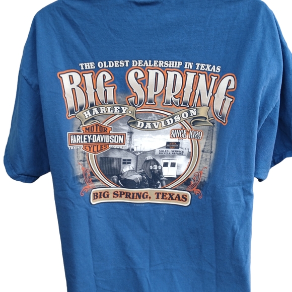 Men's Harley Davidson S/S Royal Blue XL T-Shirt Big Spring Texas - Picture 6 of 8